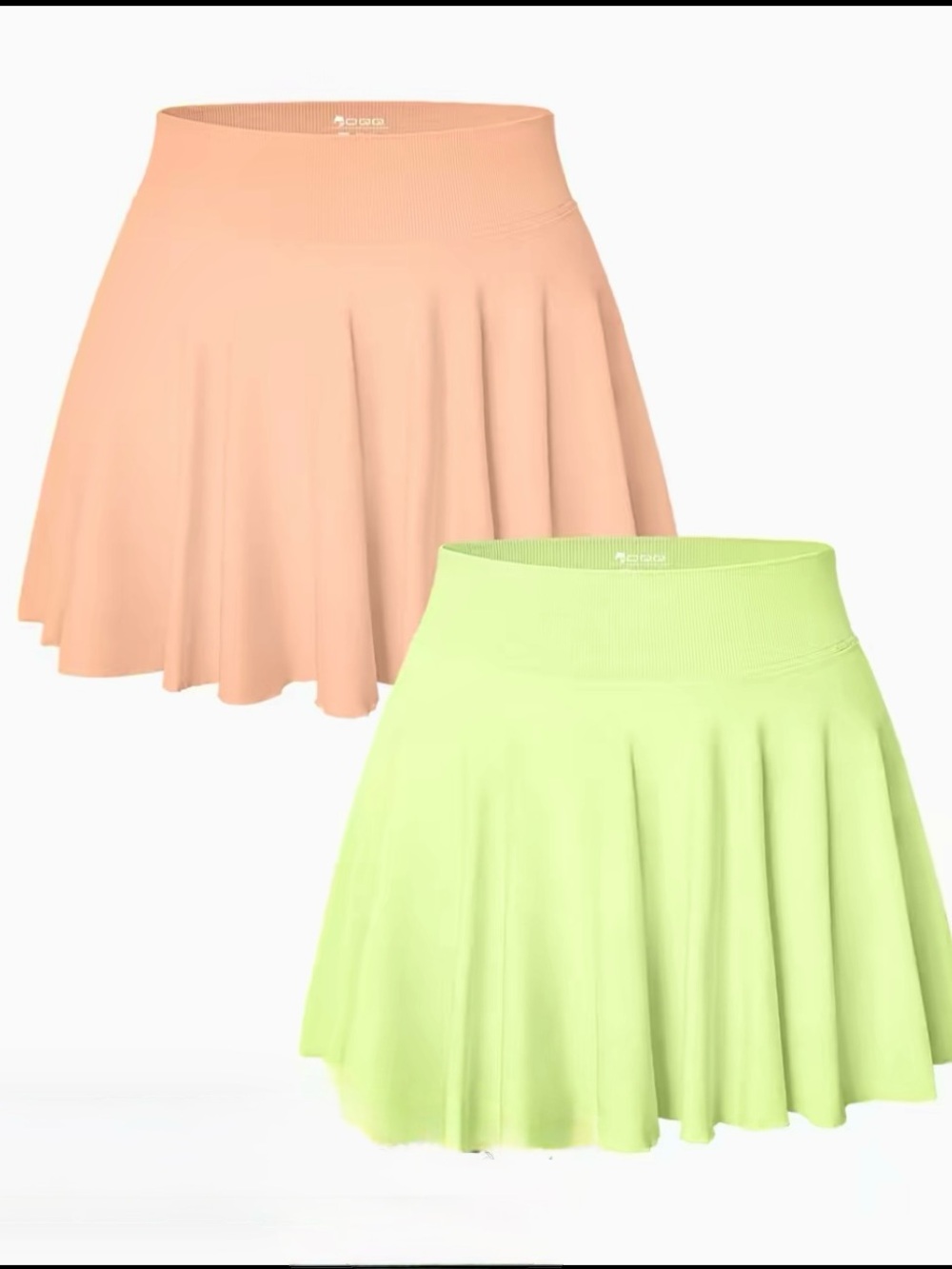 Lightweight Circle Skirt Duo in Peach & Lime - Unbranded